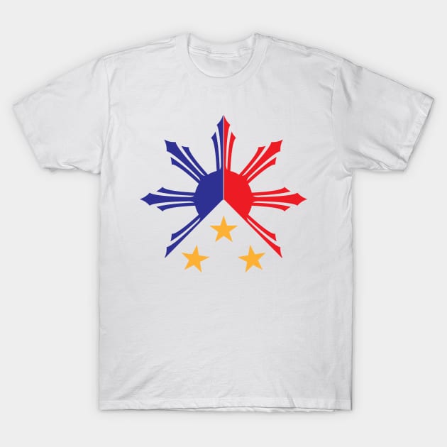 Tribal Philippines Filipino Sun and Stars Flag by AiReal Apparel T-Shirt by airealapparel